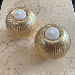 Gold Metallic Gold Candleholders